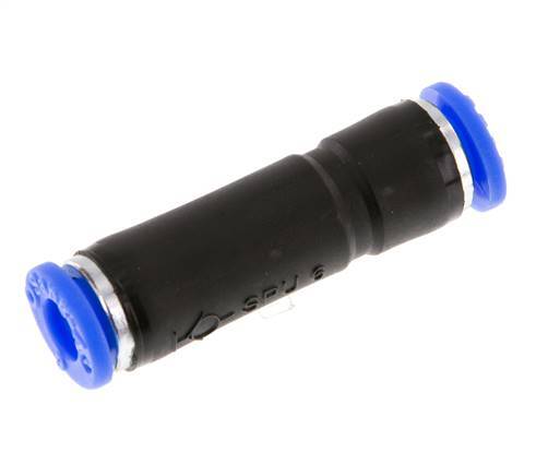 Push-In Fitting 6mm Auto Shut-Off Brass/PBT 0-10bar (0-145psi) [2 Pieces]