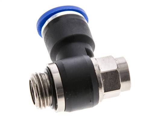 Flow Control Silencer Meter-Out Elbow 10 mm - G1/4'' Brass/PA 66 Slotted Screw