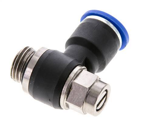 Flow Control Silencer Meter-Out Elbow 10 mm - G1/4'' Brass/PA 66 Slotted Screw