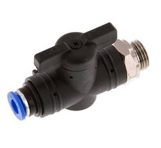 Válvula de bola recta de 2 vías 6 mm - G1/4'' Plástico/Latón