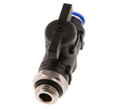 Válvula de bola recta de 2 vías 6 mm - G1/4'' Plástico/Latón