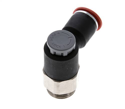 Válvula de control de flujo Codo de entrada de medidor 12 mm - G1/2'' Latón/PA 66 Tuerca de seguridad
