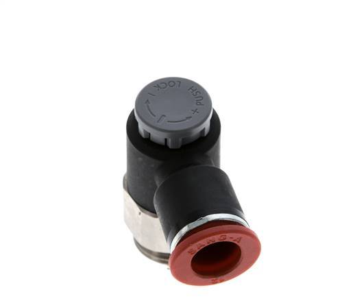 Válvula de control de flujo Codo de entrada de medidor 12 mm - G1/2'' Latón/PA 66 Tuerca de seguridad