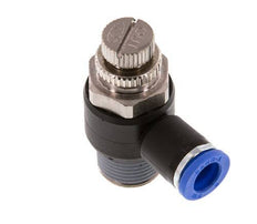 Silenciador de control de flujo Codo de salida del medidor 8 mm - R3/8'' Latón/PA 66