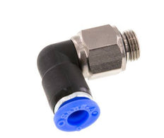 Codo de 6mm y G1/8'' Junta giratoria con rosca macho latón niquelado/PBT NBR giratorio