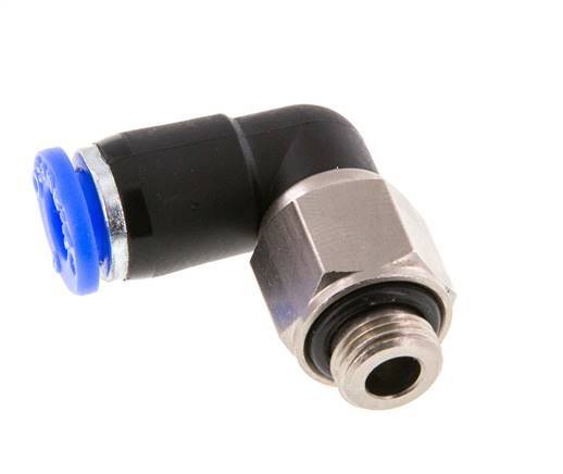 Codo de 6mm y G1/8'' Junta giratoria con rosca macho latón niquelado/PBT NBR giratorio