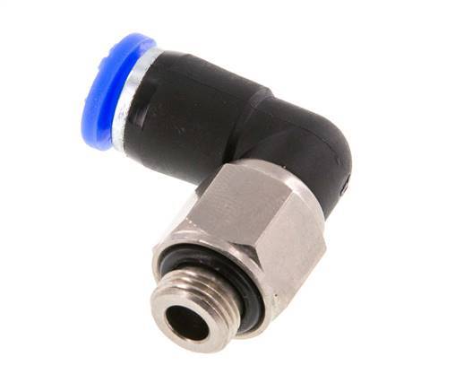 Codo de 6mm y G1/8'' Junta giratoria con rosca macho latón niquelado/PBT NBR giratorio