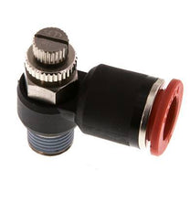 Silenciador de control de flujo Codo de entrada de medidor 12 mm - R1/4'' Latón/PA 66