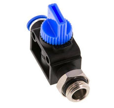 Válvula manual de cierre de 3/2 vías 10 mm - G1/2'' Plástico/Latón Vaciado lateral del tubo