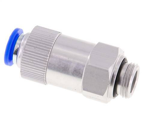 Push-In Check Valve 10mm & G3/8'' Male Aluminum 0.2-10bar (3-145psi) Hose-Thread