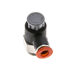 Válvula de control de flujo Codo de entrada de medidor 6 mm - G1/4'' Latón/PA 66 Tuerca de seguridad