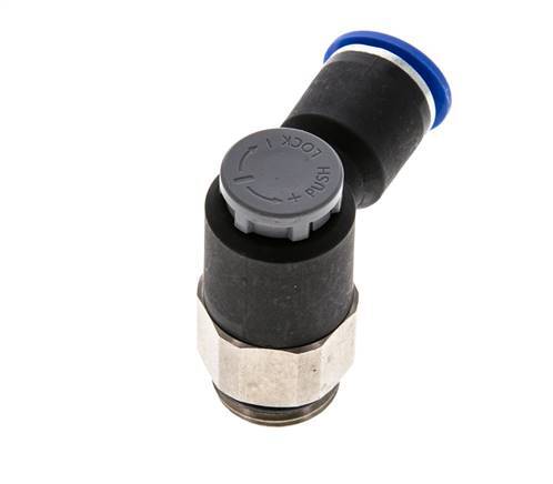 Válvula de control de flujo Codo de salida de medidor 12 mm - G1/2'' Latón/PA 66 Tuerca de seguridad