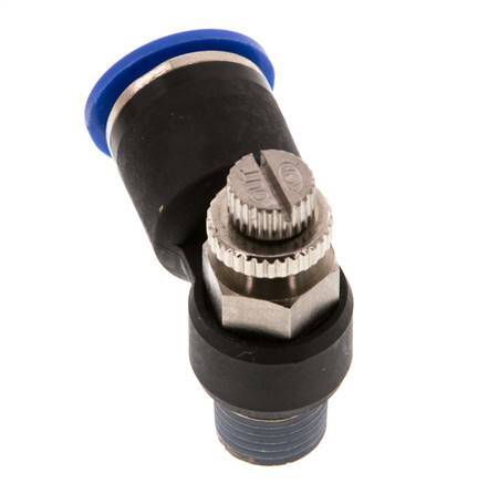 Flow Control Silencer Meter-Out Elbow 12 mm - R1/4'' Brass/PA 66