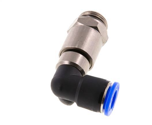 12mm & G1/2'' Elbow Quick Swivel Joint Push-In-Male Threads Nickel-Plated Brass/PBT NBR Rotatable