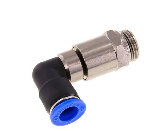 12mm & G1/2'' Elbow Quick Swivel Joint Push-In-Male Threads Nickel-Plated Brass/PBT NBR Rotatable