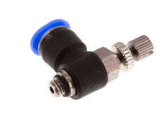 Codo de salida del silenciador de control de flujo 6 mm - M5 Latón/PBT