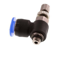 Codo de salida del silenciador de control de flujo 6 mm - M5 Latón/PBT