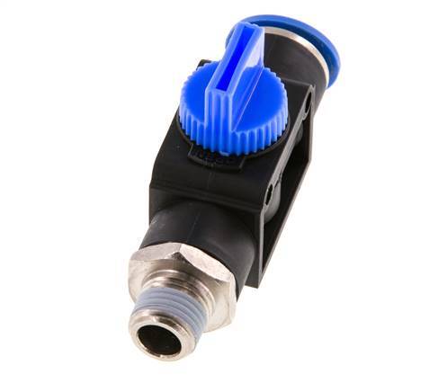 3/2-Way Shut-Off Hand Valve 12 mm - R1/4'' Plastic/Brass Thread-side venting