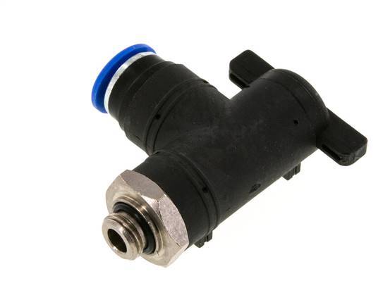 Válvula de bola de codo de 2 vías 12 mm - G1/4'' Plástico/Latón