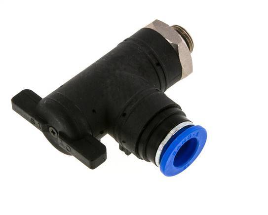 Válvula de bola de codo de 2 vías 12 mm - G1/4'' Plástico/Latón