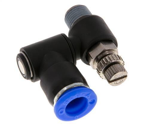 Flow Control Silencer Meter-Out Rotatable 8 mm - R1/8'' Brass/PA 66