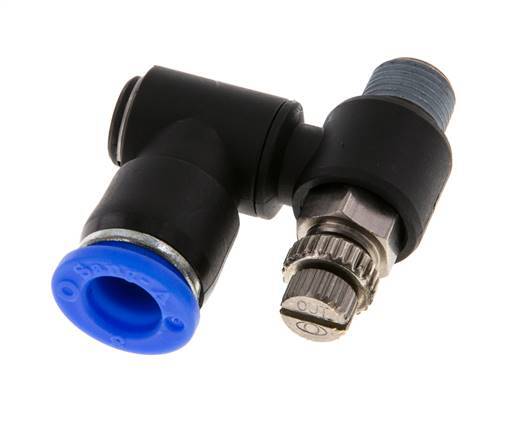 Flow Control Silencer Meter-Out Rotatable 8 mm - R1/8'' Brass/PA 66