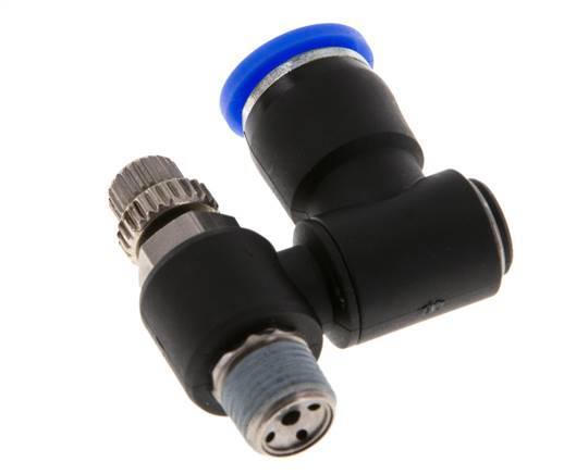 Flow Control Silencer Meter-Out Rotatable 8 mm - R1/8'' Brass/PA 66
