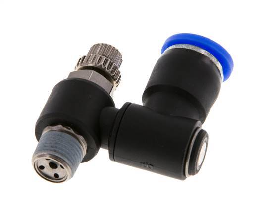 Flow Control Silencer Meter-Out Rotatable 8 mm - R1/8'' Brass/PA 66