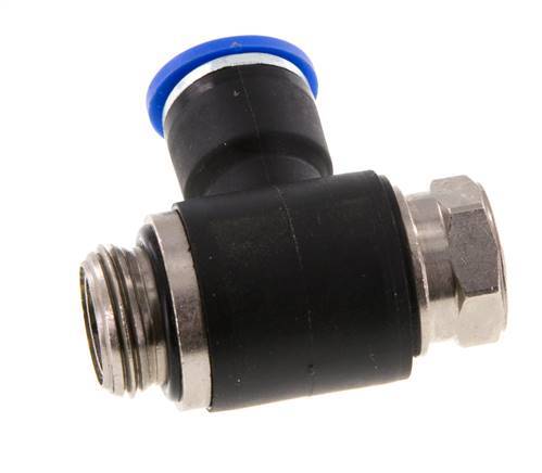 Codo de salida del silenciador de control de flujo 10 mm - G3/8'' Latón/PA 66 Tornillo ranurado