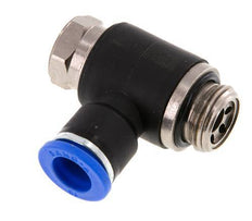 Codo de salida del silenciador de control de flujo 10 mm - G3/8'' Latón/PA 66 Tornillo ranurado