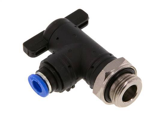 Válvula de bola de codo de 2 vías 6 mm - G3/8'' Plástico/Latón