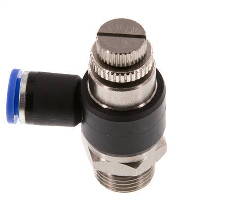 Silenciador de control de flujo Codo de salida de contador 8 mm - G3/8'' Latón/PA 66