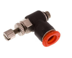 Silenciador de control de flujo Codo de entrada de medidor 6 mm - M5 Latón/PBT