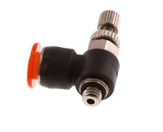 Silenciador de control de flujo Codo de entrada de medidor 6 mm - M5 Latón/PBT