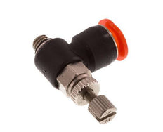 Silenciador de control de flujo Codo de entrada de medidor 6 mm - M5 Latón/PBT