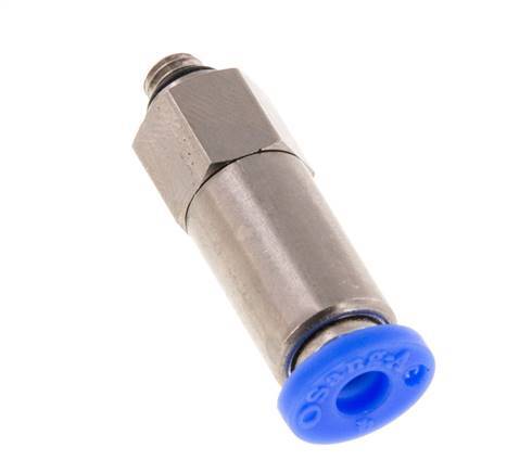 Racor rápido de 4 mm y M5 macho autoblocante de latón/PBT 0-10bar (0-145psi)