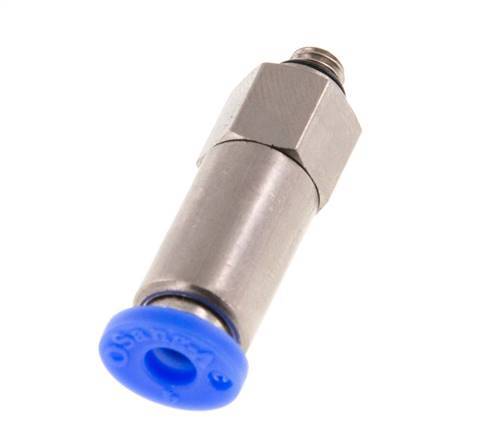 Racor rápido de 4 mm y M5 macho autoblocante de latón/PBT 0-10bar (0-145psi)