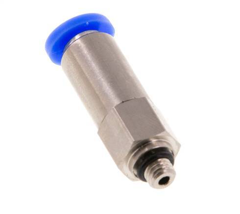 Racor rápido de 4 mm y M5 macho autoblocante de latón/PBT 0-10bar (0-145psi)