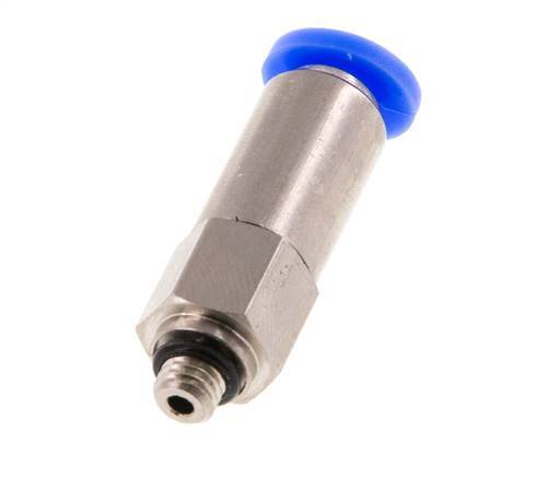 Racor rápido de 4 mm y M5 macho autoblocante de latón/PBT 0-10bar (0-145psi)