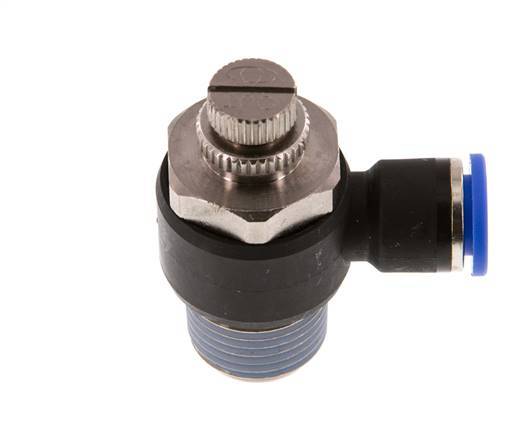 Silenciador de control de flujo Codo de salida del medidor 10 mm - R1/2'' Latón/PA 66