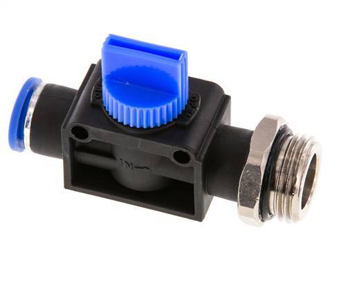 Válvula manual de cierre de 3/2 vías 10 mm - G1/2'' Plástico/Latón Ventilación por el lado de la rosca