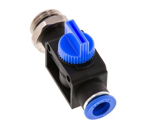Válvula manual de cierre de 3/2 vías 10 mm - G1/2'' Plástico/Latón Ventilación por el lado de la rosca