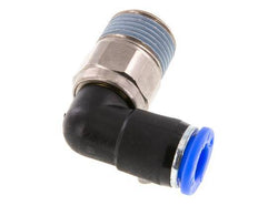 8mm & R3/8'' Elbow Swivel Joint Push-In-Male Threads Nickel-Plated Brass/PBT NBR Rotatable