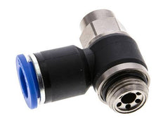 Codo de salida del silenciador de control de flujo 12 mm - G3/8'' Latón/PA 66 Tornillo ranurado