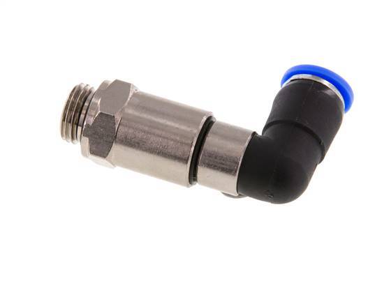 8mm & G1/4'' Elbow Quick Swivel Joint Push-In-Male Threads Nickel-Plated Brass/PBT NBR Rotatable