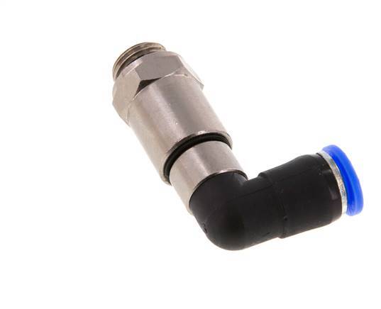 8mm & G1/4'' Elbow Quick Swivel Joint Push-In-Male Threads Nickel-Plated Brass/PBT NBR Rotatable