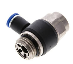 Codo de salida del silenciador de control de flujo 8 mm - G1/2'' Latón/PA 66 Tornillo ranurado