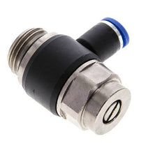 Codo de salida del silenciador de control de flujo 8 mm - G1/2'' Latón/PA 66 Tornillo ranurado