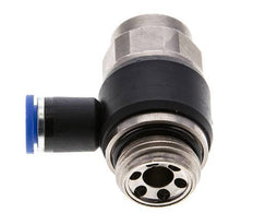 Codo de salida del silenciador de control de flujo 8 mm - G1/2'' Latón/PA 66 Tornillo ranurado