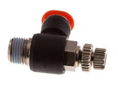 Flow Control Silencer Meter-In Elbow 6 mm - R1/8'' Brass/PBT